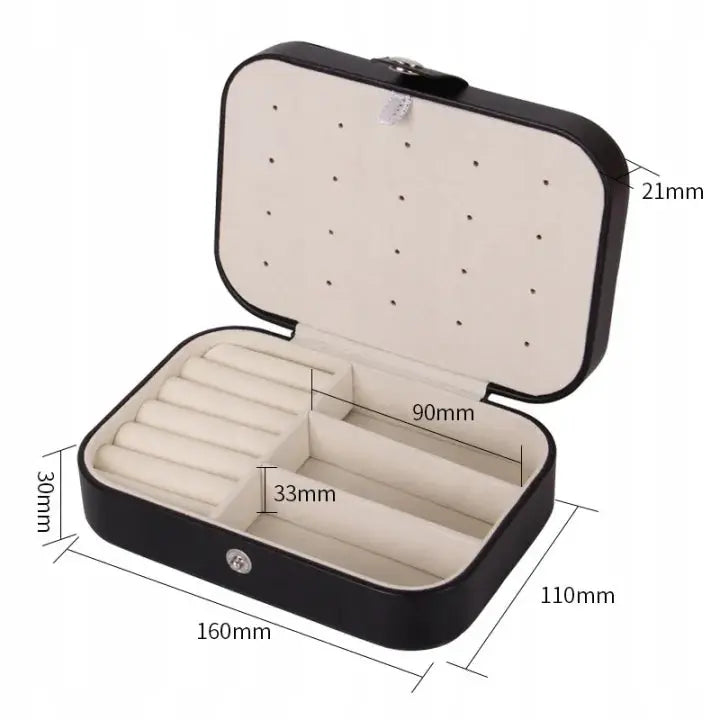 Premium Leather Jewelry Organizer Box – Velvet Lined Zipper Case Virtushop