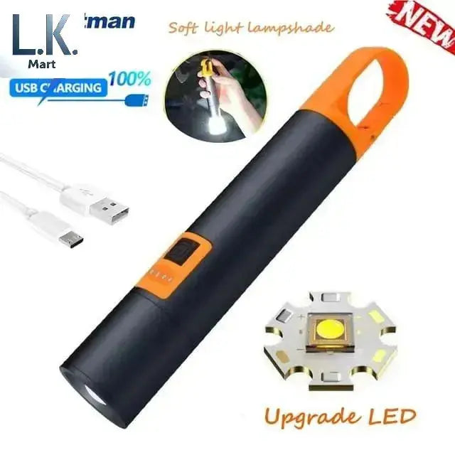 Portable USB Rechargeable LED Flashlight – Waterproof Outdoor Camping Torch Virtushop