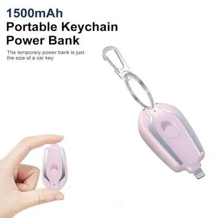 Mini Keychain Power Bank 2000mAh – Portable Emergency Charger for Women Virtushop